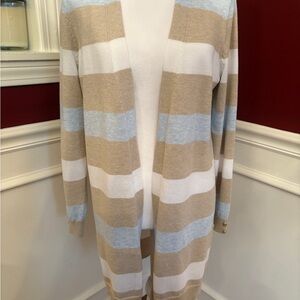 Women’s Long Open Striped Cardigan. Size Small. New with tags.